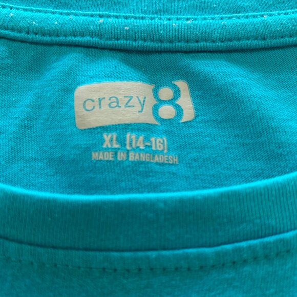 Crazy 8 Children's Place Grils T-shirts Blue Green Size 14 Unicorn Short Sleeves - Picture 7 of 16